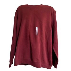 Arrow Men's Long Sleeve Dark Burgundy Crewneck Pullover Sweatshirt Size XL